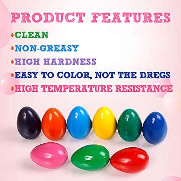 Egg Crayons for Toddlers - Non-Toxic, 9 Colors Washable Finger Crayons for Kids