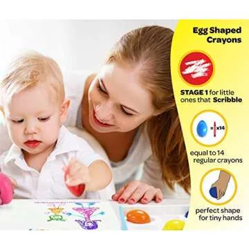 Egg Crayons for Toddlers - Safe & Washable Colors
