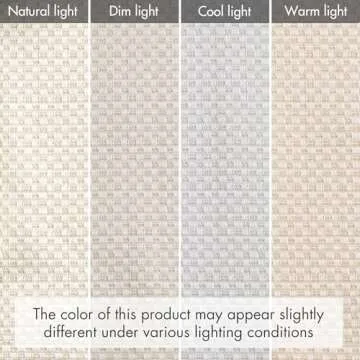 Madison Park Galen Cordless Roman Shades - Fabric Privacy Single Panel Darkening, Energy Efficient, Thermal Insulated Window Blind Treatment, for Bedroom, Living Room Decor, 33" x 64", Ivory