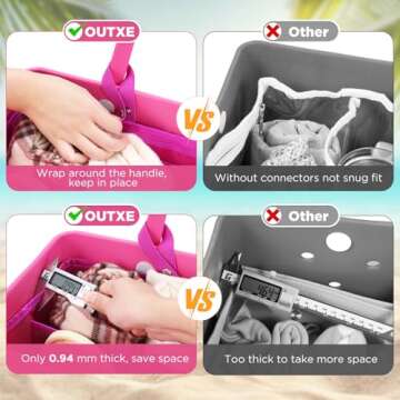 OUTXE Beach Bag Organizer Compatible with X Large Bogg Bag Accessories Inserts, Lightweight Mesh Insert Divider Pouch for Original XL Bogg Bag, Beach Tote Bag Insert for Organizing