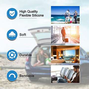 4 Pcs Set Star Wars Kylo Ren BB8 Stormtrooper R2D2 Silicone Travel Luggage Baggage Identification Labels ID Tag for Bag Suitcase Plane Cruise Ships with Belt Strap