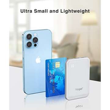 TG90° 4500mah Mini Portable Charger with Built-in Cable, Small Power Bank Portable Cell Phone Charger Compatible with iPhone 13/13 Pro Max/12/12 Pro Max/11/11 Pro Max/X/XS/8/7/6/SE and More