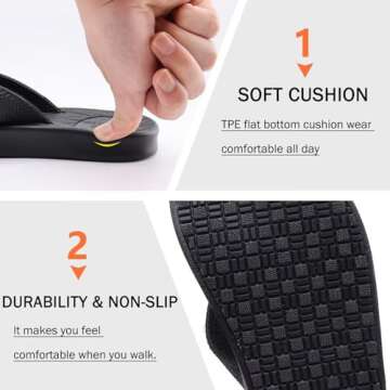 Comfortable KuaiLu Flip Flops with Arch Support for Summer