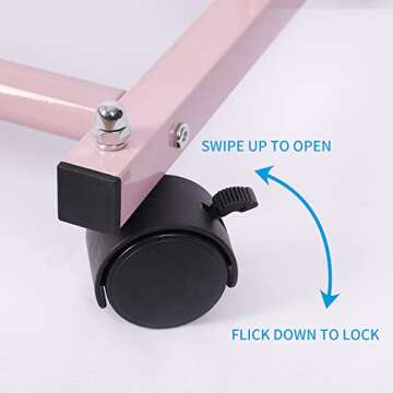 Fishat Pink Double Rod Garment Rack for Clothes Storage