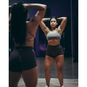 Aoxjox Women's Workout Sports Bras Fitness Backless Padded Ivy Low Impact Bra Yoga Crop Tank Top (Grey, Large)