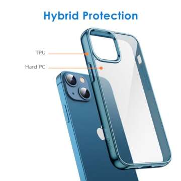 JETech iPhone 13 Mini Case - Shockproof & Clear Bumper