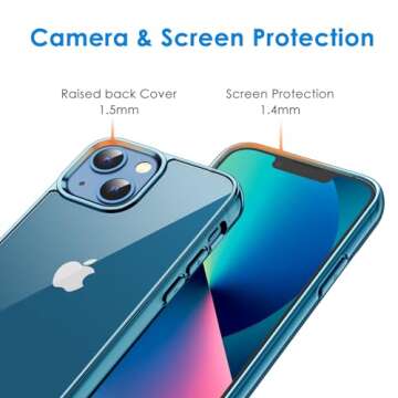 JETech iPhone 13 Mini Case - Shockproof & Clear Bumper