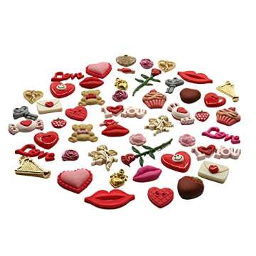 Buttons Galore & More Cute and Colorful Valentine's Day 50 Piece Assortments of Novelty Buttons for Sewing and Crafts