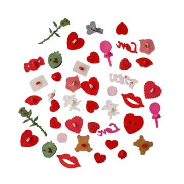 Buttons Galore & More Cute and Colorful Valentine's Day 50 Piece Assortments of Novelty Buttons for Sewing and Crafts