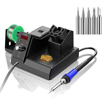 Soldering Station, 110V 80W Digital Soldering Iron Kit with Smart Temperature Control (176°F-896°F...