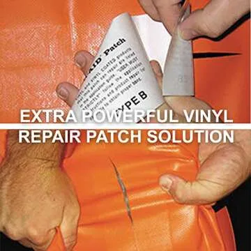 TEAR-AID Vinyl Repair Kit, Type B Clear Patch for Vinyl and Vinyl-Coated Materials, Works on Vinyl Tents, Awnings, Air Matresses, Pool Liners & More, Green Box, Single Pack