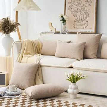 Home Brilliant Set of 2 Durable Linen Pillow Covers 24x24