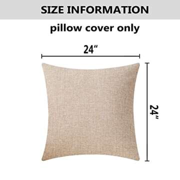 Home Brilliant Set of 2 Durable Linen Pillow Covers 24x24