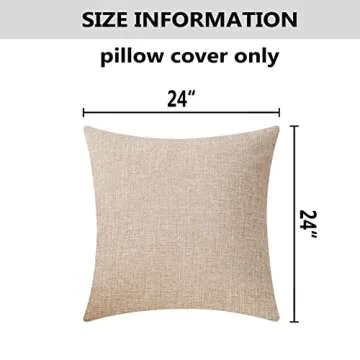 Home Brilliant Set of 2 Durable Linen Pillow Covers 24x24