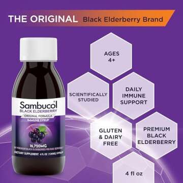 Sambucol Black Elderberry Syrup for Immune Support 4 Fl Oz