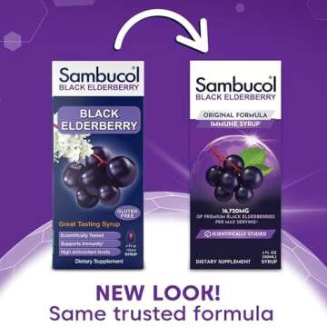 Sambucol Black Elderberry Syrup for Immune Support 4 Fl Oz