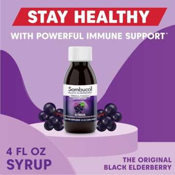 Sambucol Black Elderberry Syrup for Immune Support 4 Fl Oz