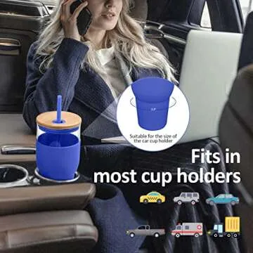 Stylish 32oz Borosilicate Glass Tumbler with Straw