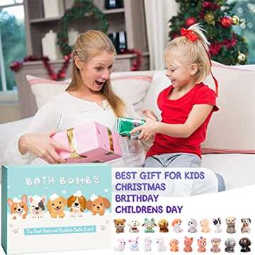 Bath Bombs for Kids with Surprise Inside for Girls Boys Toddlers, 20 Pack Organic Kids Bath Bombs with Puppy Dolls Inside, Kids Safe Handmade Bubble Bath Fizzies, Ideal Birthday Christmas Gift Set