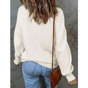 Stylish ZESICA Women's Turtleneck Lantern Sleeve Sweater