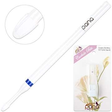 Pana 3/32" Cuticle Clean Safety Nail Ceramic White Carbide Bit (Grit: Medium - M) for Electric Dremel Drill Machine