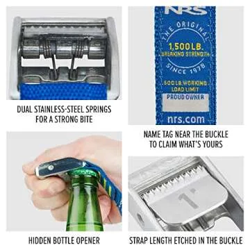 NRS 1.5" Wide Heavy Duty Tie Down Strap | 2 Pack Iconic Blue 12ft | Cargo Roof Rack Strap for Vehicl...