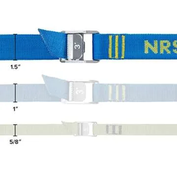 NRS 1.5" Wide Heavy Duty Tie Down Strap | 2 Pack Iconic Blue 12ft | Cargo Roof Rack Strap for Vehicle, Trailer, Kayak, Moving | 650 lbs. Working Load | 2,000 lbs Breaking Strength