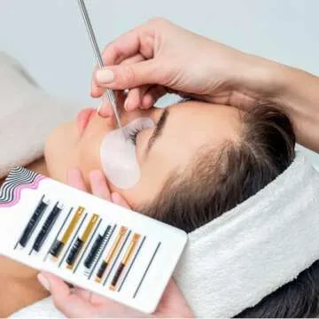 Professional 2 in 1 Lash Lift & Tint Kit - Eyelash Separator Tool with Comb, Stainless Steel Lash Perming Brush & Comb, Perming & Tinting Supplies (Silver)