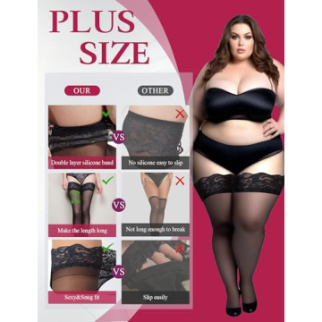 Buauty Black Sheer Thigh High Stockings for Women