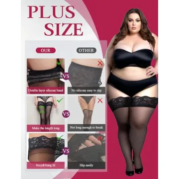 Buauty Black Sheer Thigh High Stockings for Women