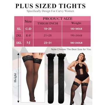 Buauty Black Sheer Thigh High Stockings for Women