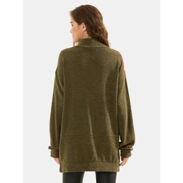 EXLURA Womens Casual Oversized Long Sleeve Sweater Dress with Pocket Loose Fit Knit Fall Winter Long...