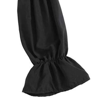 LYANER Off Shoulder Ruffle Crop Blouse Shirt Top Black