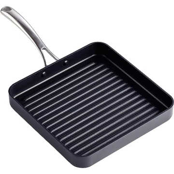 Cooks Standard Nonstick Square Grill Pan 11 x 11-Inch, Hard Anodized Grilling Skillet Pan Cookware f...