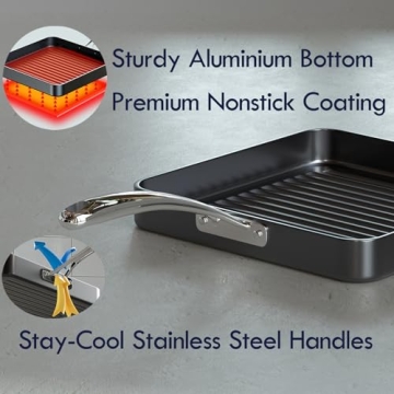 Cooks Standard Nonstick Grill Пан 11x11 Durable Skillet