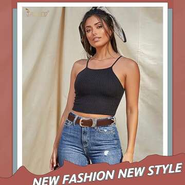 JASGOOD Women Leather Belt Gold Buckle Ladies Elegant Faux Leather Waist Belt for Jeans Pants