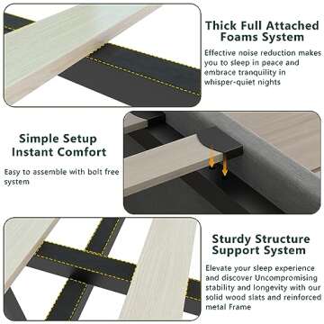 Loomie Full Bed Frame with LED Lights & Storage