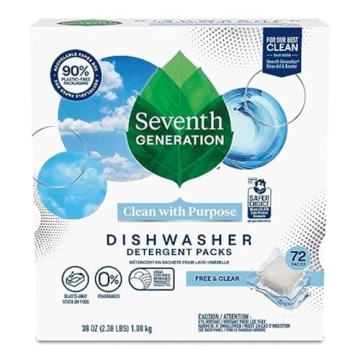 Seventh Generation Free & Clear Dishwasher Detergent Packs 72 Count