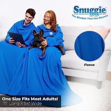 Snuggie The Original Wearable Blanket with Sleeves for Adults| Functional Warm Cozy Super Soft Fleece| As Seen on TV Blue