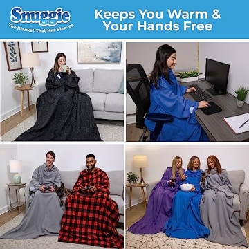 Snuggie The Original Wearable Blanket with Sleeves for Adults| Functional Warm Cozy Super Soft Fleece| As Seen on TV Blue