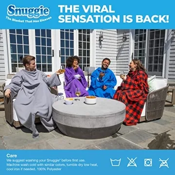 Snuggie The Original Wearable Blanket with Sleeves for Adults| Functional Warm Cozy Super Soft Fleece| As Seen on TV Blue