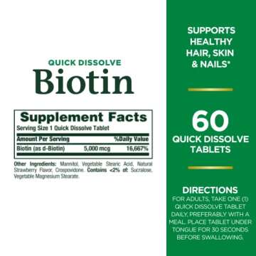 Biotin by Nature's Bounty, Vitamin Supplement, Supports Metabolism for Cellular Energy and Healthy H...