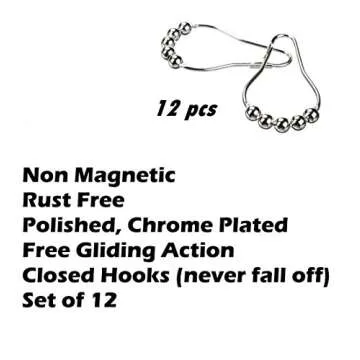 Uigos Shower Curtain Rings - Stainless Steel & Stylish