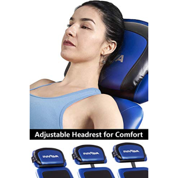 INNOVA HEALTH AND FITNESS ITM4800 Advanced Heat and Massage Inversion Table,Black/ Blue / Gray
