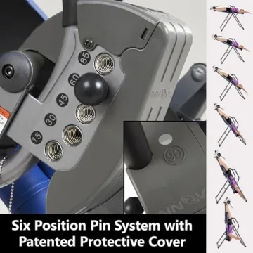 INNOVA HEALTH AND FITNESS ITM4800 Advanced Heat and Massage Inversion Table,Black/ Blue / Gray