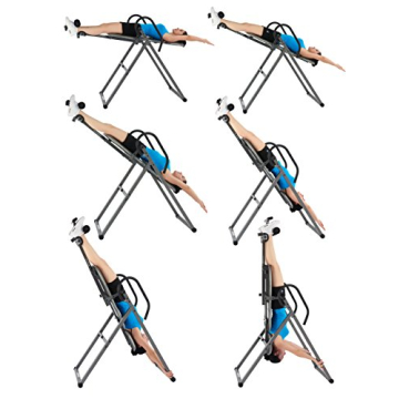 INNOVA HEALTH AND FITNESS ITM4800 Advanced Heat and Massage Inversion Table,Black/ Blue / Gray