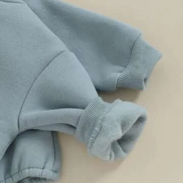 VISGOGO Newborn Infant Baby Boy Girls Oversized Romper Bodysuit Long Sleeve Outfit Clothes (Hello world-Blue,0-3 Months)