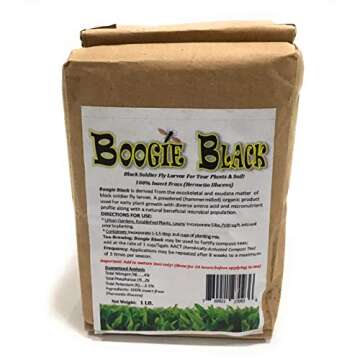 Boogie Brew Organic Insect Frass 1 Lbs - Black Soldier Fly Larvae Derived from The Exoskeletal and Exudate Matter of The Black Soldier Fly Larvae, Hermetia Illucens (Insect Frass, 1lb)