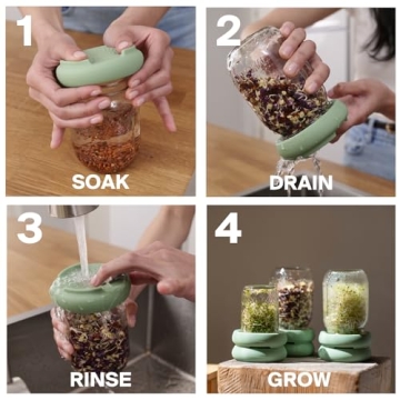 Food Huggers Silicone Sprout Lids for Easy Home Gardening