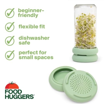 Food Huggers Silicone Sprout Lids for Easy Home Gardening